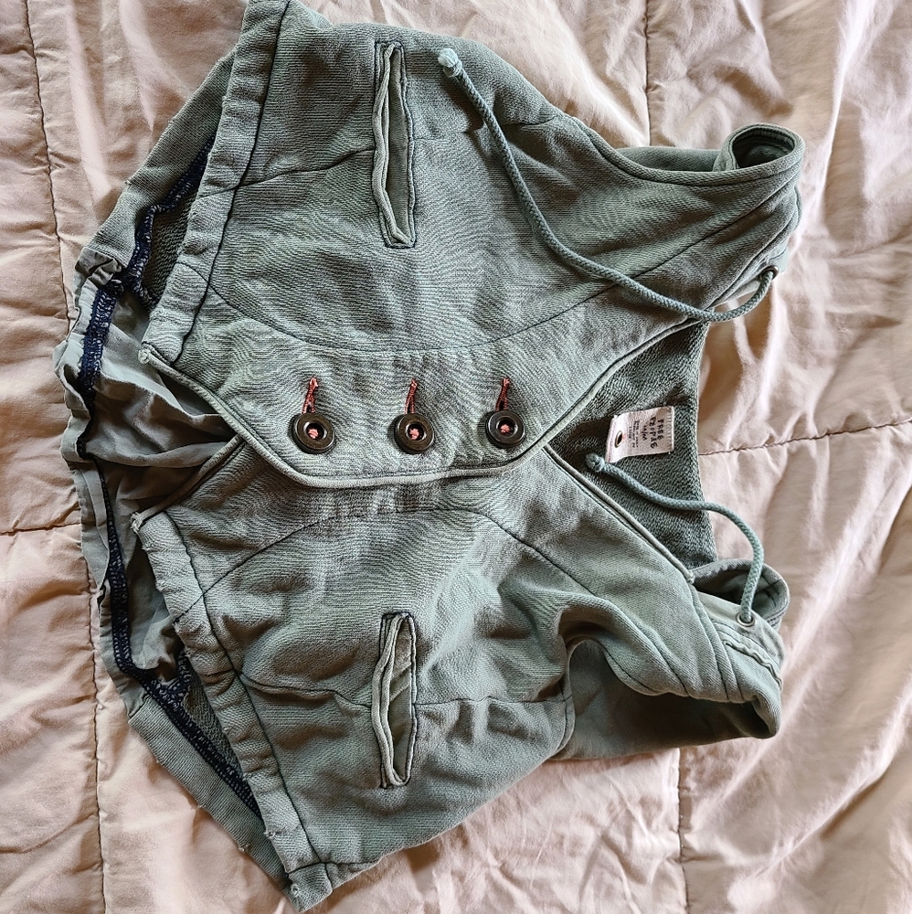 Free people sleeveless hooded vest